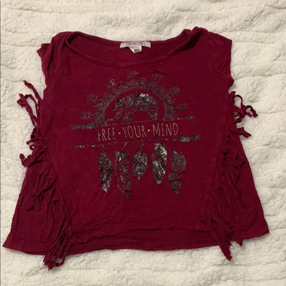 Red Fringe Graphic Tee